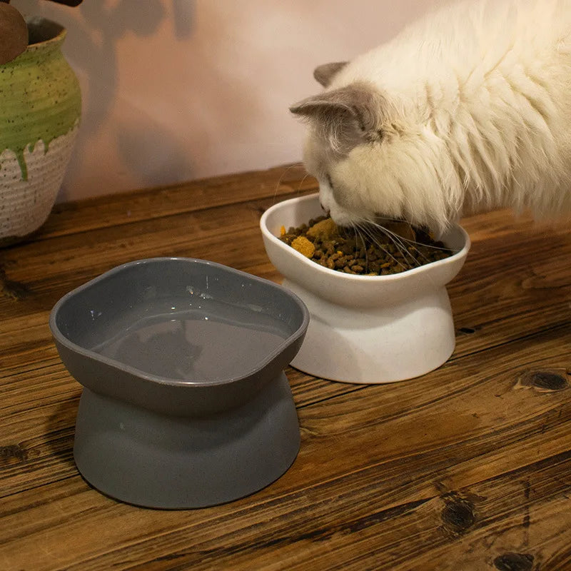 Elevated Ceramic Pet Bowl – High Foot Feeder for Cats & Small Dogs