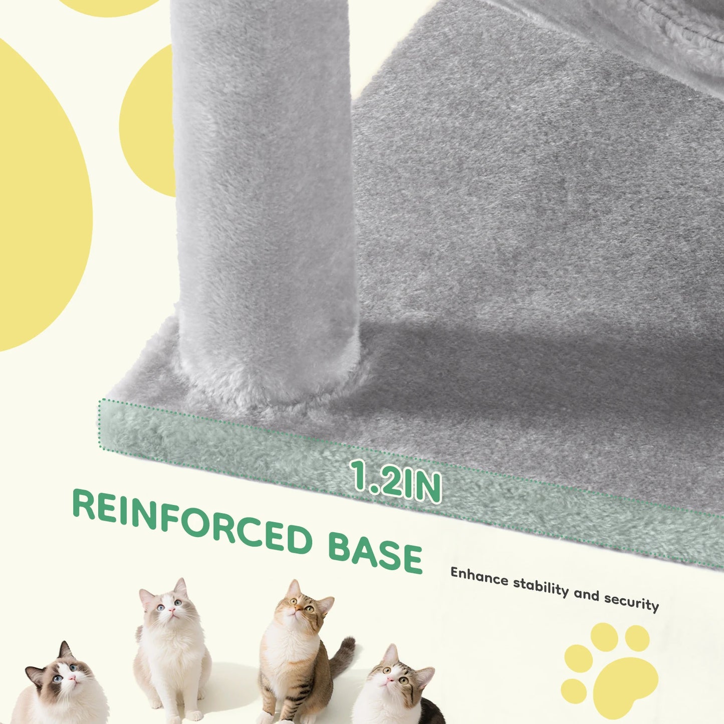 JHK 44in Cat Tree Tower for Multiple Cats with Sisal Scratching Posts