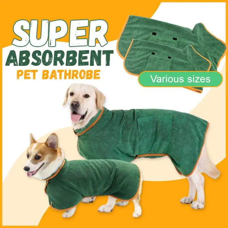 Microfiber Pet Bathrobe – Fast-Drying Absorbent Towel Coat for Dogs