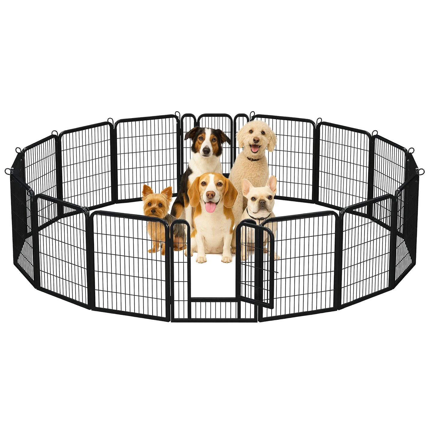 Foldable Metal Dog Playpen with Door – Indoor & Outdoor Puppy Fence