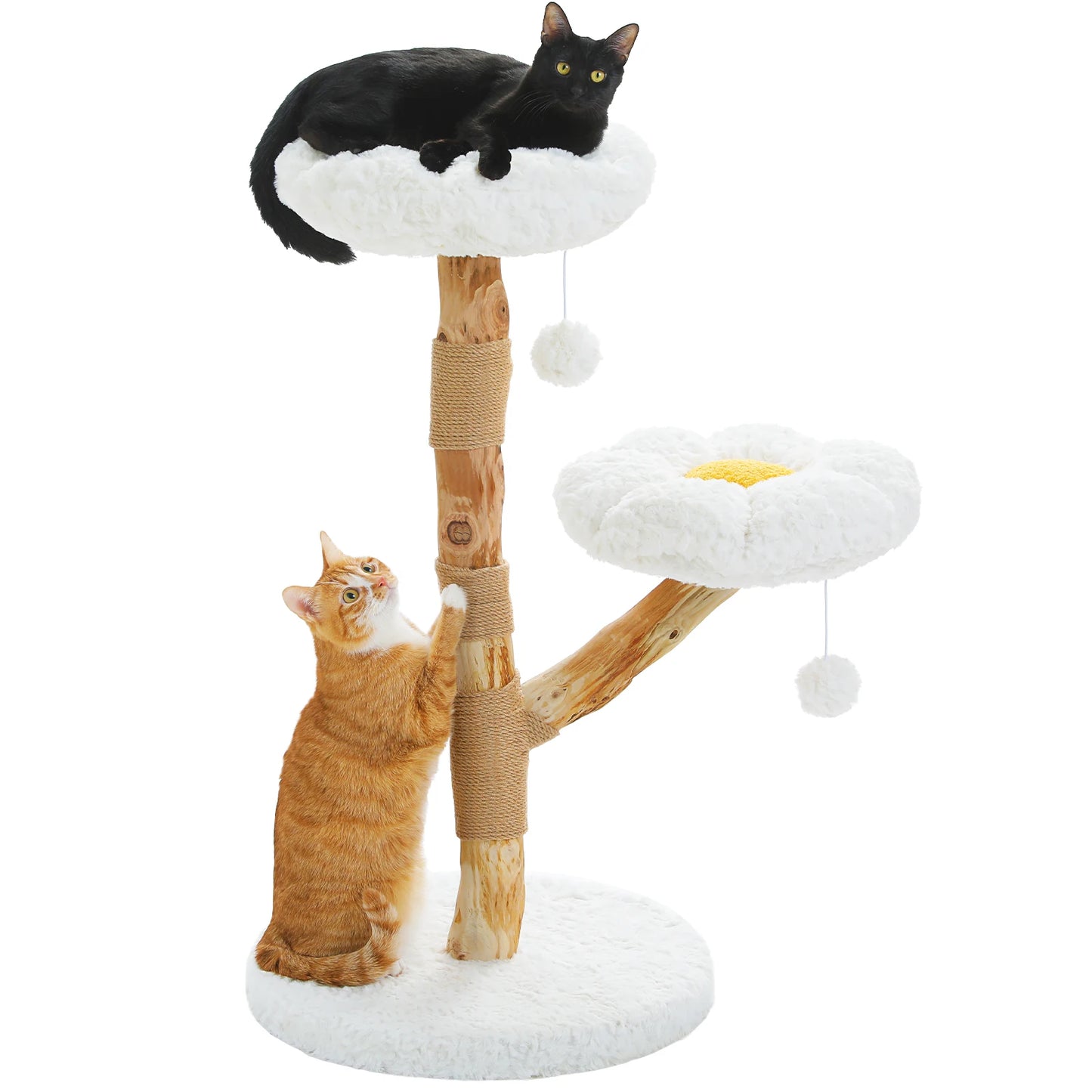 Modern Solid Wood Cat Tree – Spacious Tower with Condo, Perches & Interactive Toys