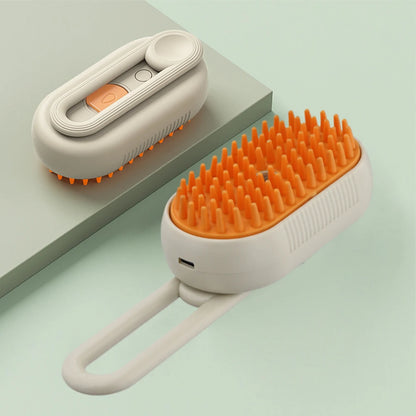 3-in-1 Pet Steam Brush – Electric Grooming & Massage Comb
