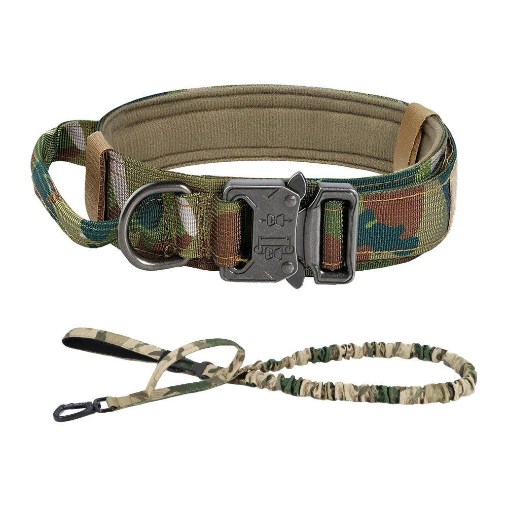 Tactical Dog Collar & Leash Set – Adjustable Training Collar with Control Handle