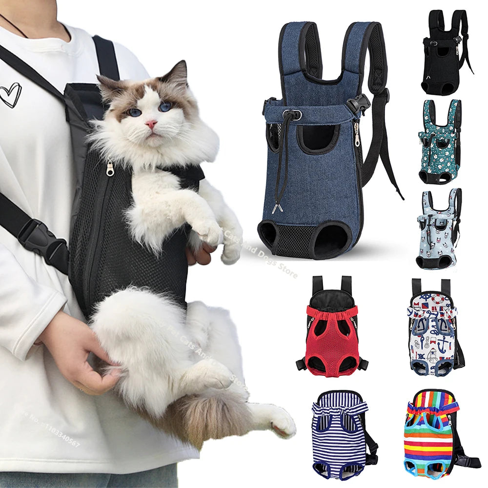 Adjustable Pet Carrier Backpack for Cats & Small Dogs