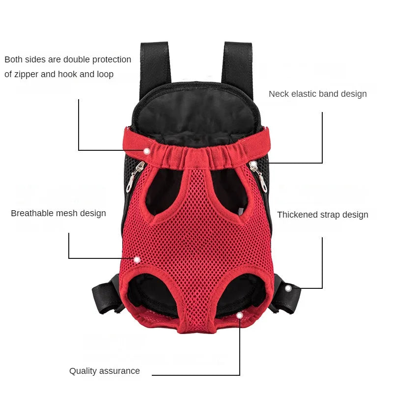 Breathable Pet Carrier Backpack – Portable Front Travel Bag for Small Dogs & Cats