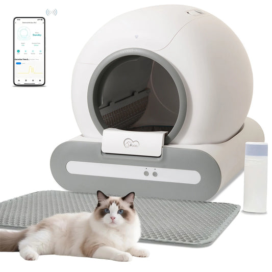 Smart Self-Cleaning Cat Litter Box with App Control & 65L Capacity