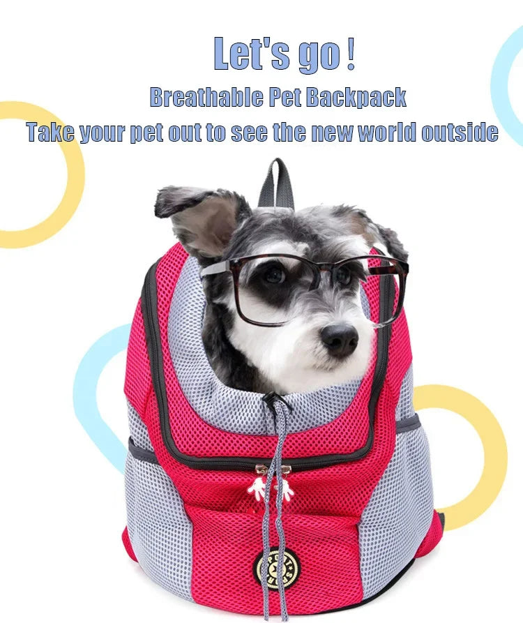 Portable Pet Carrier Backpack – Breathable Front Travel Bag for Dogs & Cats
