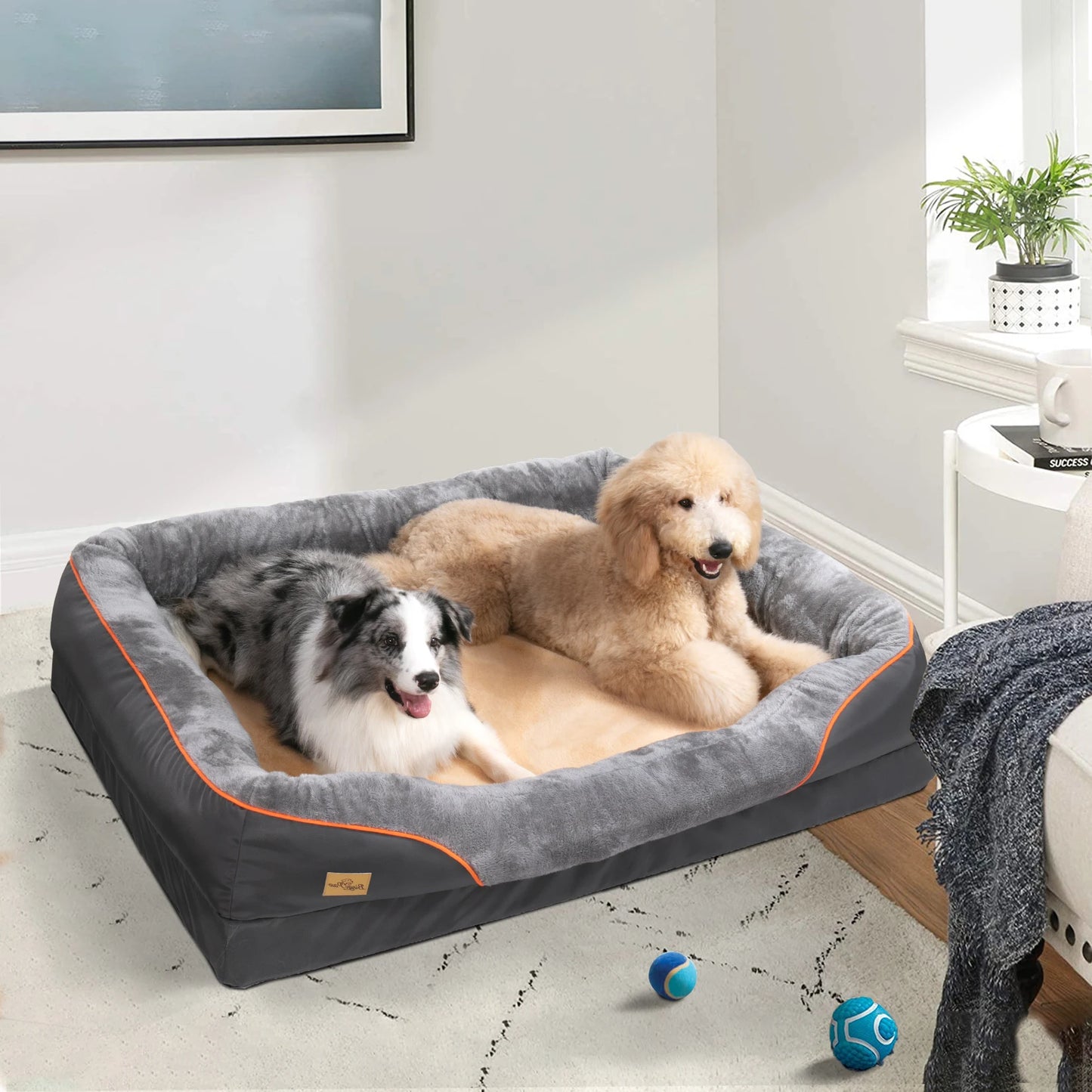 Jumbo Orthopedic Dog Sofa Bed with Memory Foam & Waterproof Cushion