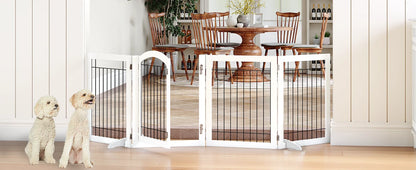 Extra Wide Dog Gate with Door – Freestanding Pet Gate