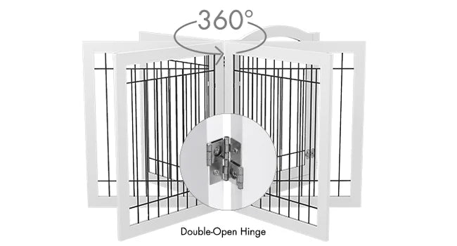Extra Wide Dog Gate with Door – Freestanding Pet Gate
