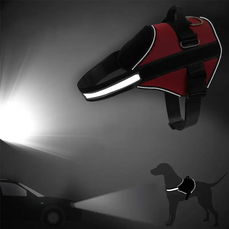 No-Pull Reflective Dog Harness – Adjustable Breathable Vest with Custom ID Patch
