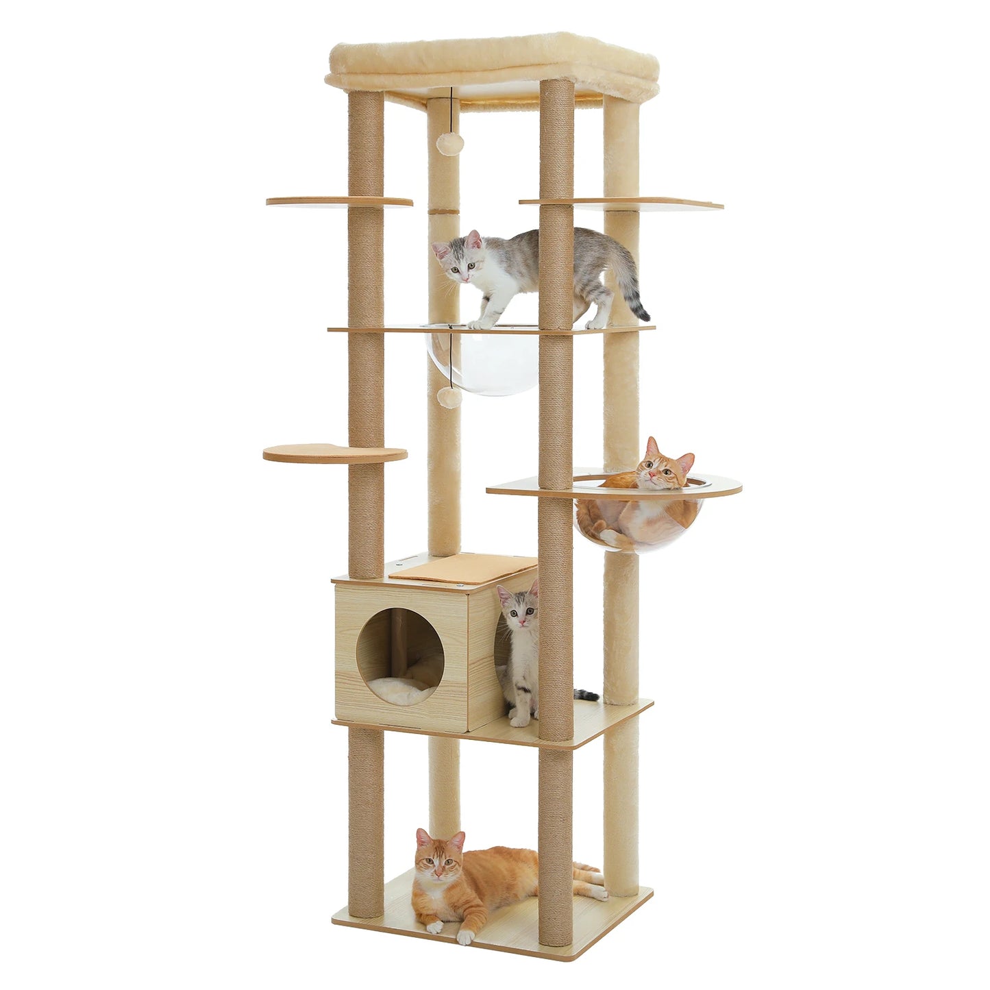 Multi-Level Cat Tree with Condo, Hammock & Scratching Posts