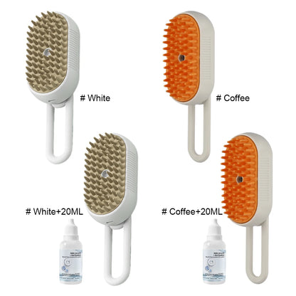 3-in-1 Pet Steam Brush – Electric Grooming & Massage Comb