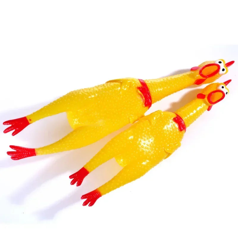 Screaming Chicken Dog Chew Toy – Squeaky Rubber Interactive Toy for Aggressive Chewers