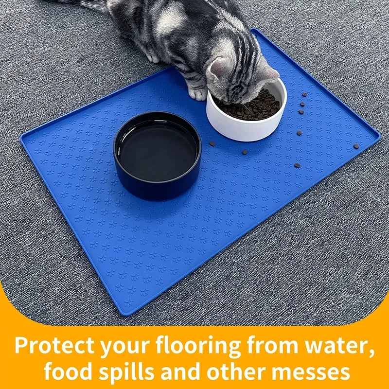 Pet Placemat – Silicone Waterproof Feeding Mat for Cats & Dogs Bowl Pad
