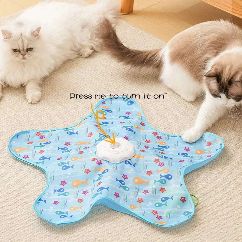 Interactive Hide & Seek Cat Toy with Motion Mouse & Feathers