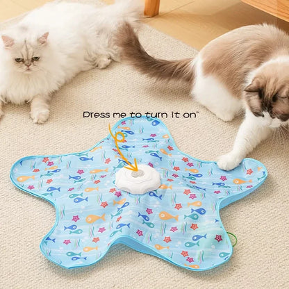 Interactive Hide & Seek Cat Toy with Motion Mouse & Feathers