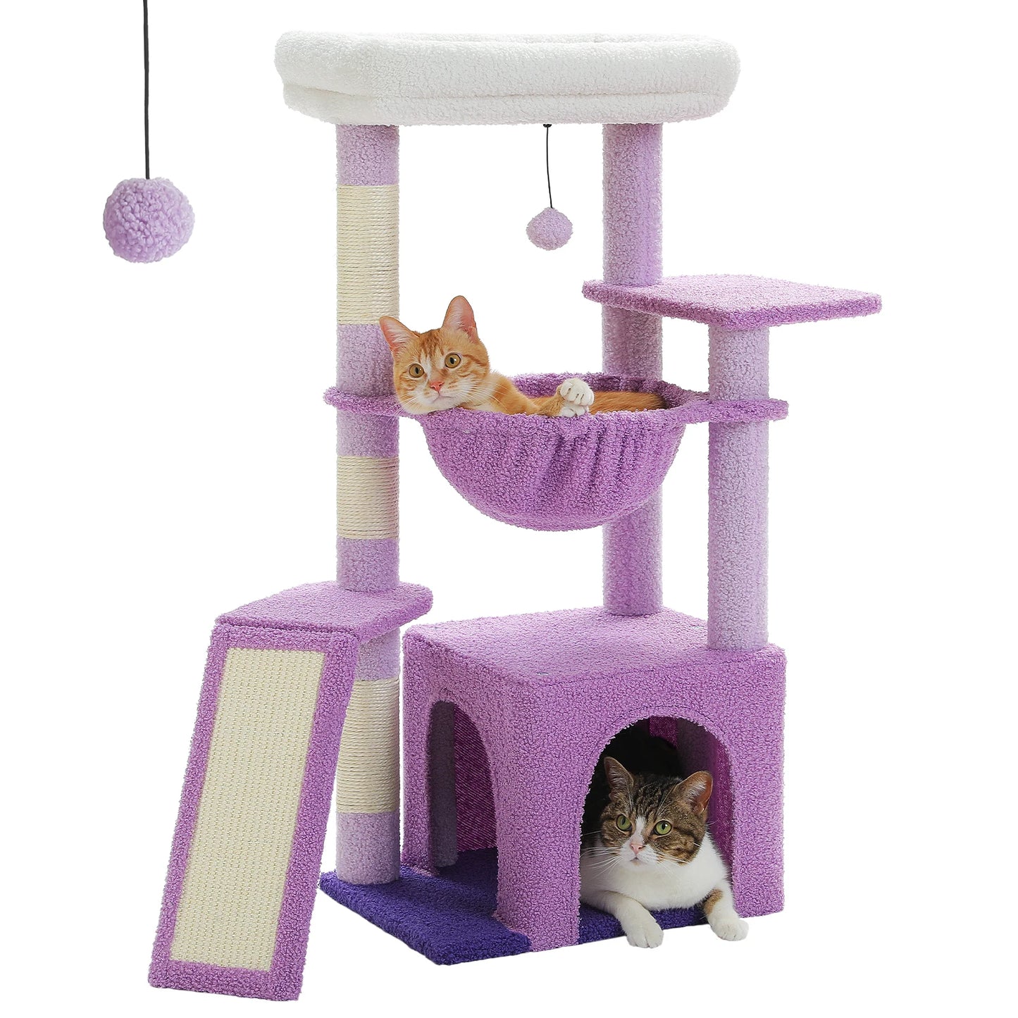 Cat Tree Tower – Cozy Condo, Wide Perch & Sisal Scratching Posts with Plush & Toy
