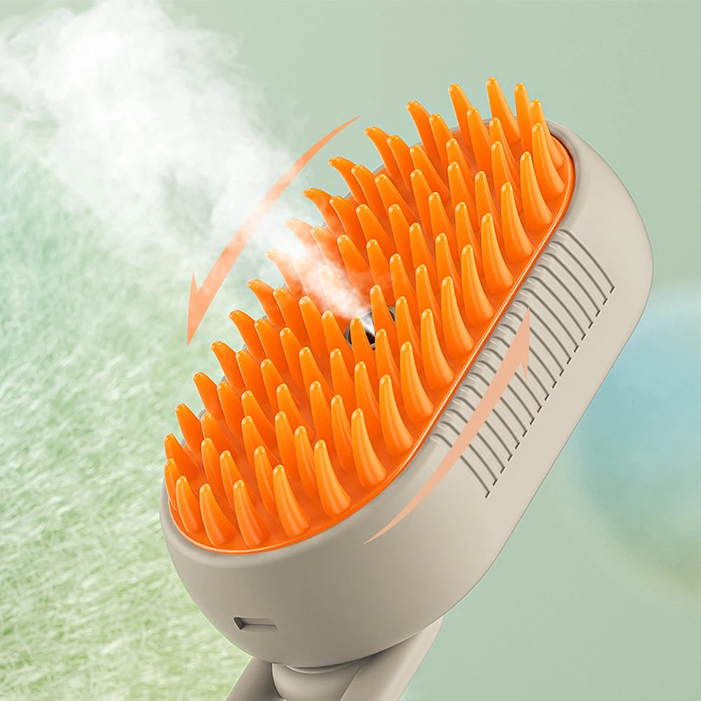 3-in-1 Pet Steam Brush – Electric Grooming & Massage Comb