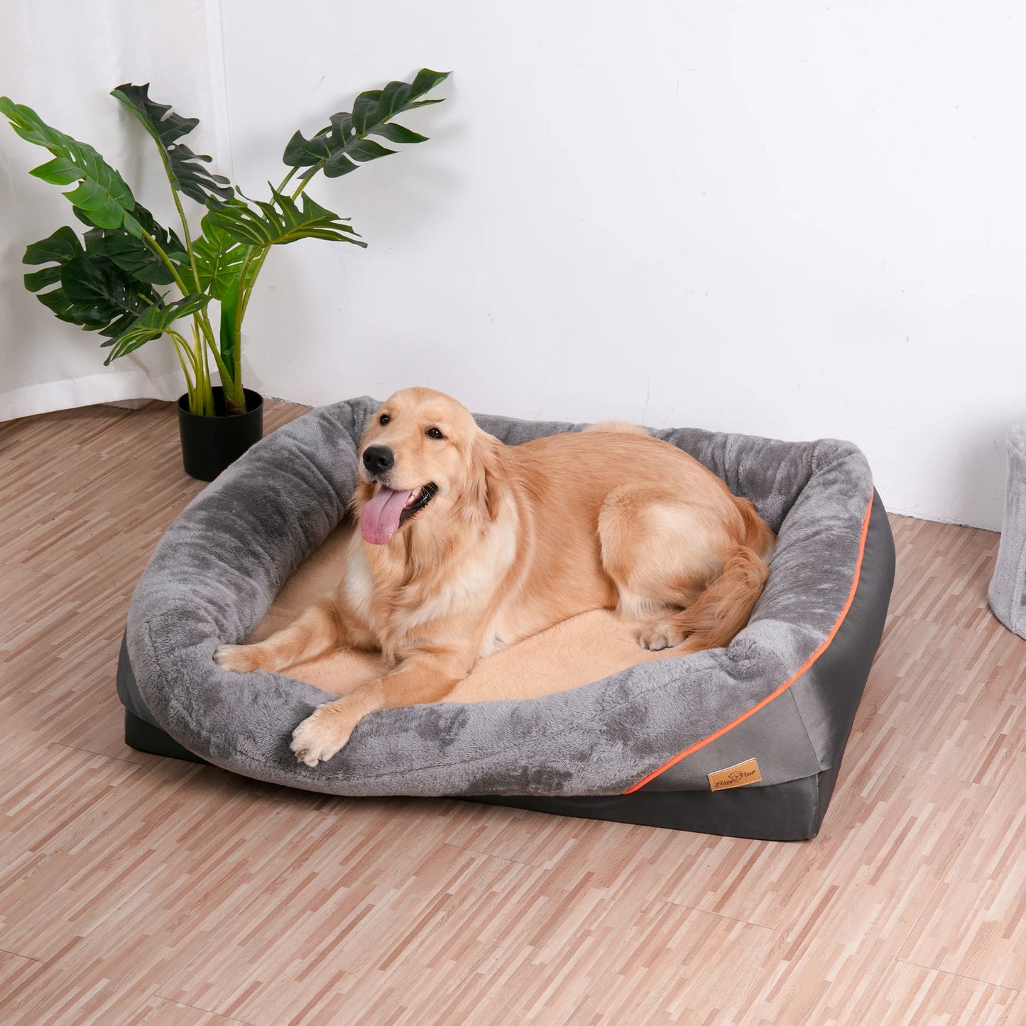 Orthopedic Dog Bed with Bolster – Soft Foam Pet Bed with Washable Cover (L–3XL)