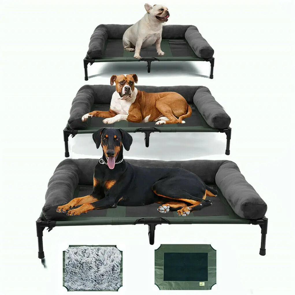 Elevated Dog Bed with Cooling Mesh & Plush Bolster Cushion
