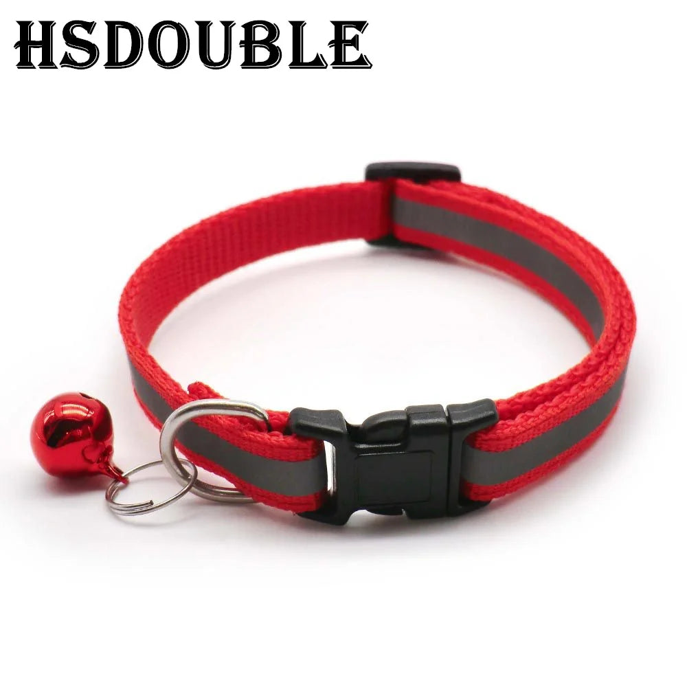 Reflective Pet Collar Set – Adjustable Collars with Bells for Cats & Small Dogs (2-Pack)