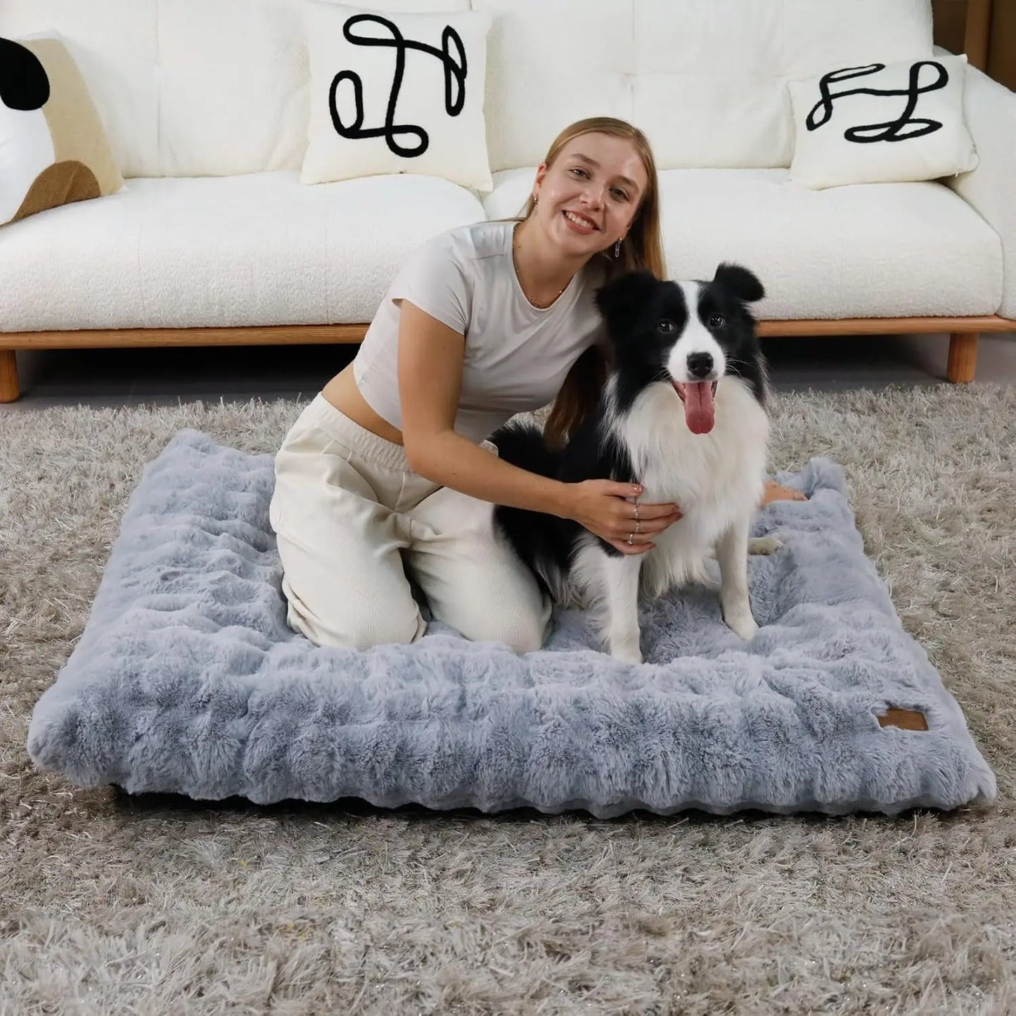 Ultra Plush Washable Dog Bed – Soft Pet Cushion Mat