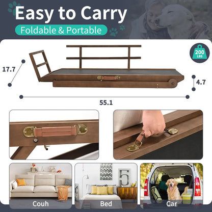 Folding Dog Ramp – For Bed, Car, Couch & Truck