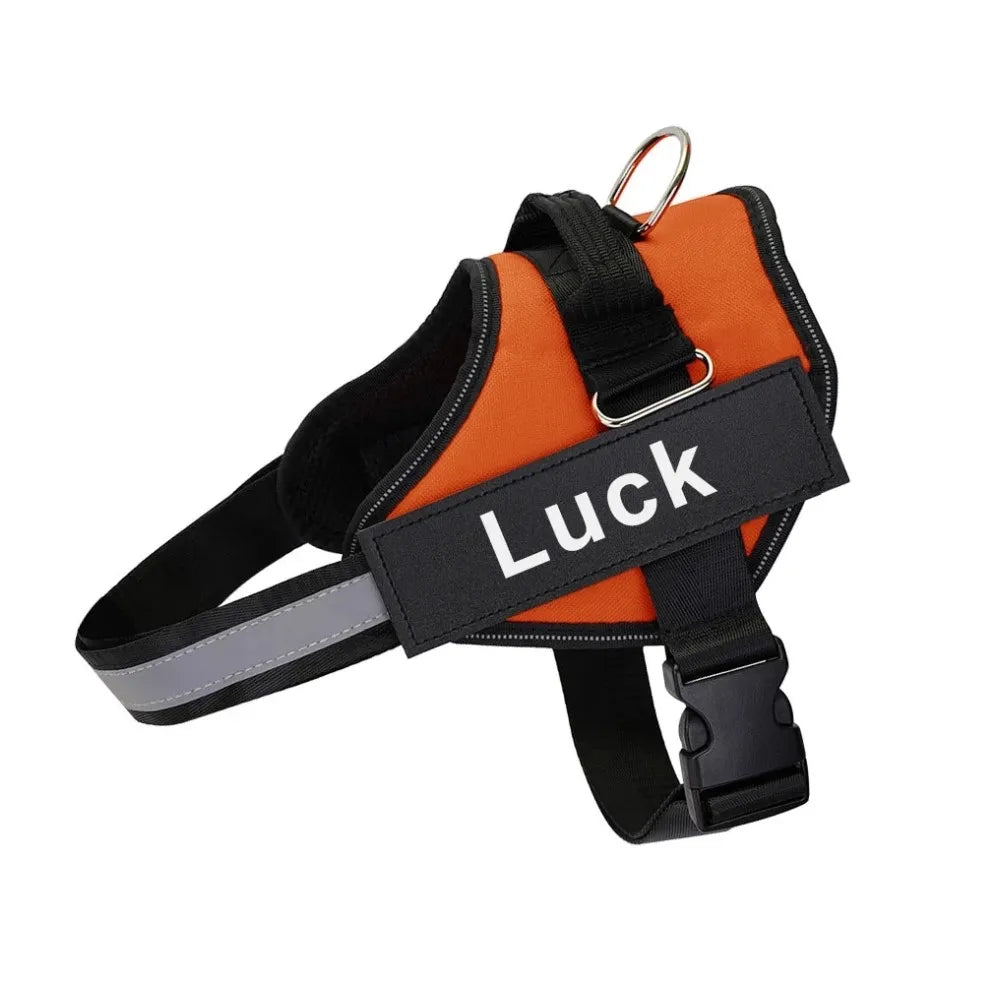 No-Pull Reflective Dog Harness – Adjustable Breathable Vest with Custom ID Patch