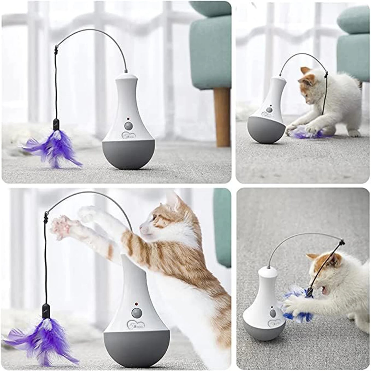 Interactive Feather Cat Toy – Automatic Teaser Toy for Indoor Cats