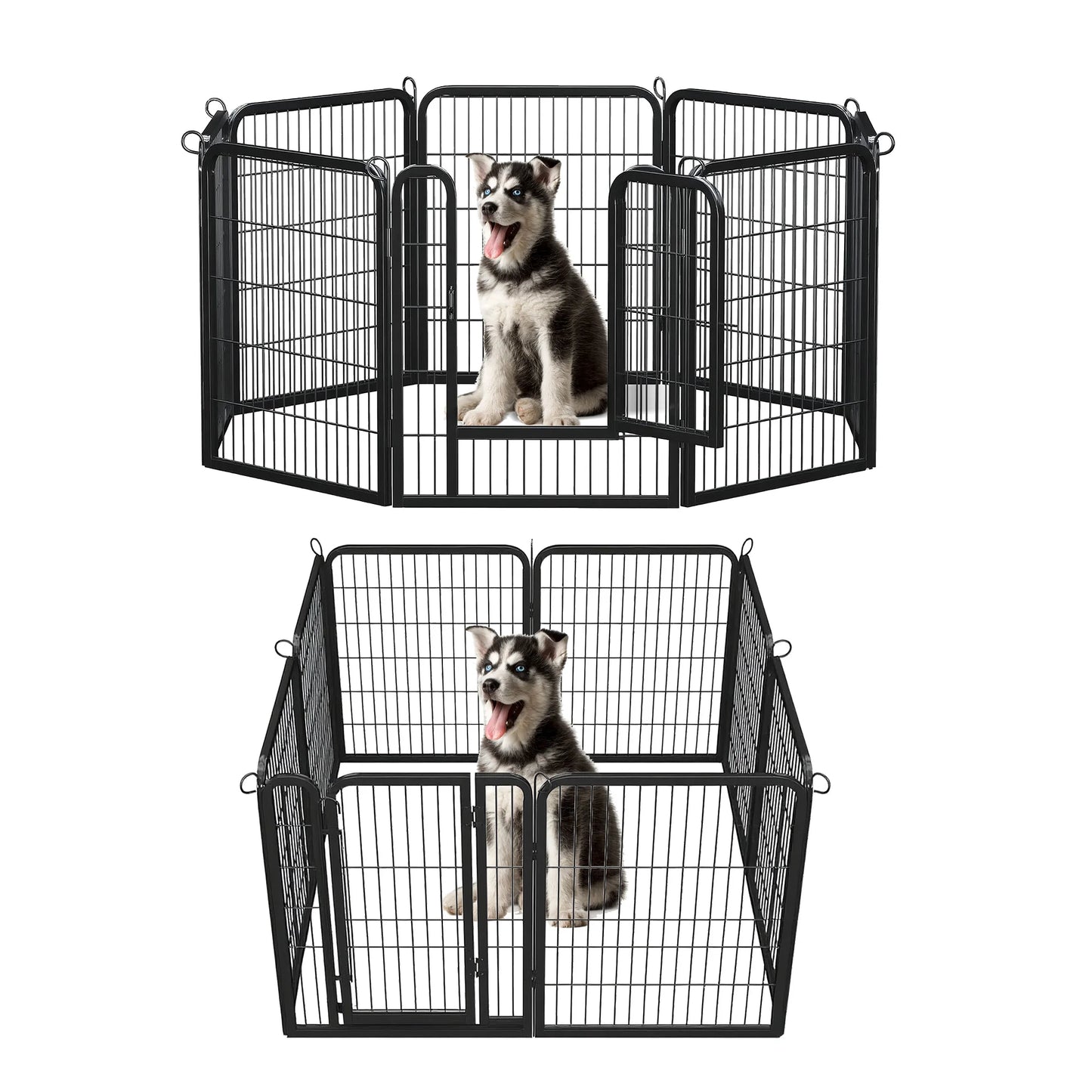 Foldable Metal Dog Playpen with Door – Indoor & Outdoor Puppy Fence