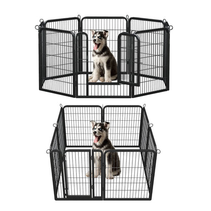 Foldable Metal Dog Playpen with Door – Indoor & Outdoor Puppy Fence