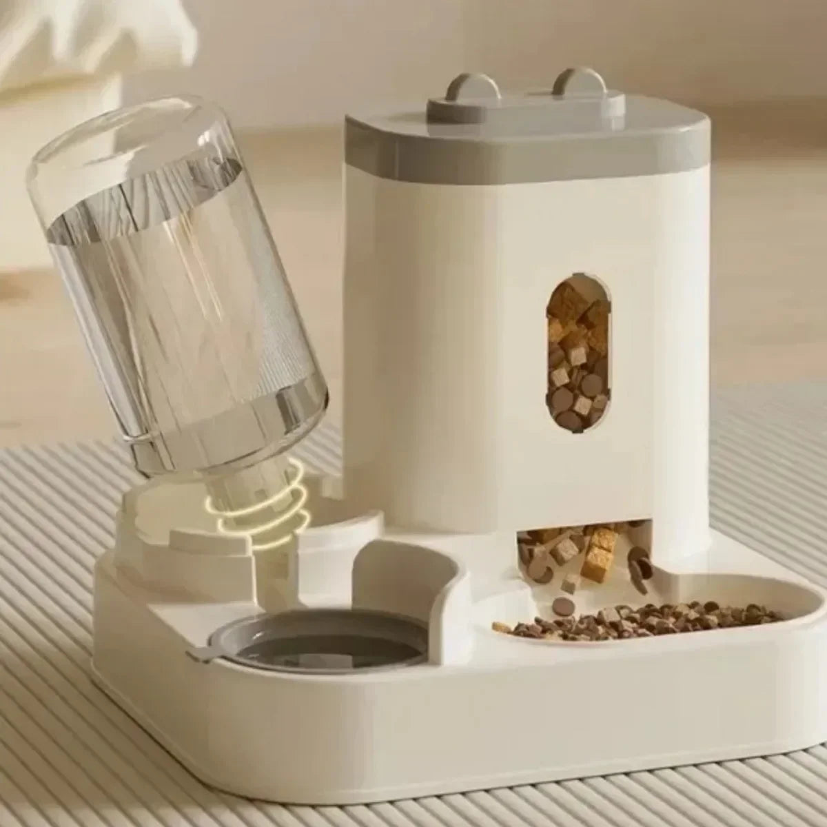 Automatic Pet Feeder Bowl – Large Capacity Food Storage with Water Fountain for Dogs & Cats