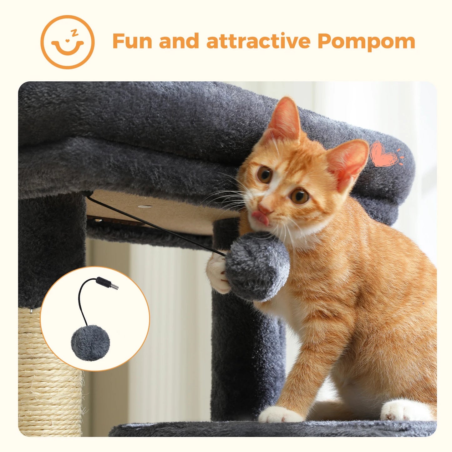5-Level Cat Tree Tower – Plush Condo, Hammock & Sisal Scratching Posts