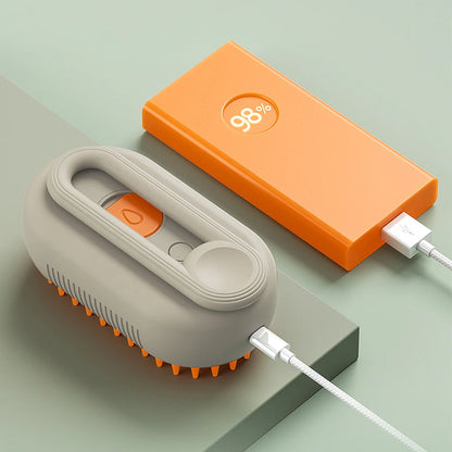 3-in-1 Pet Steam Brush – Electric Grooming & Massage Comb