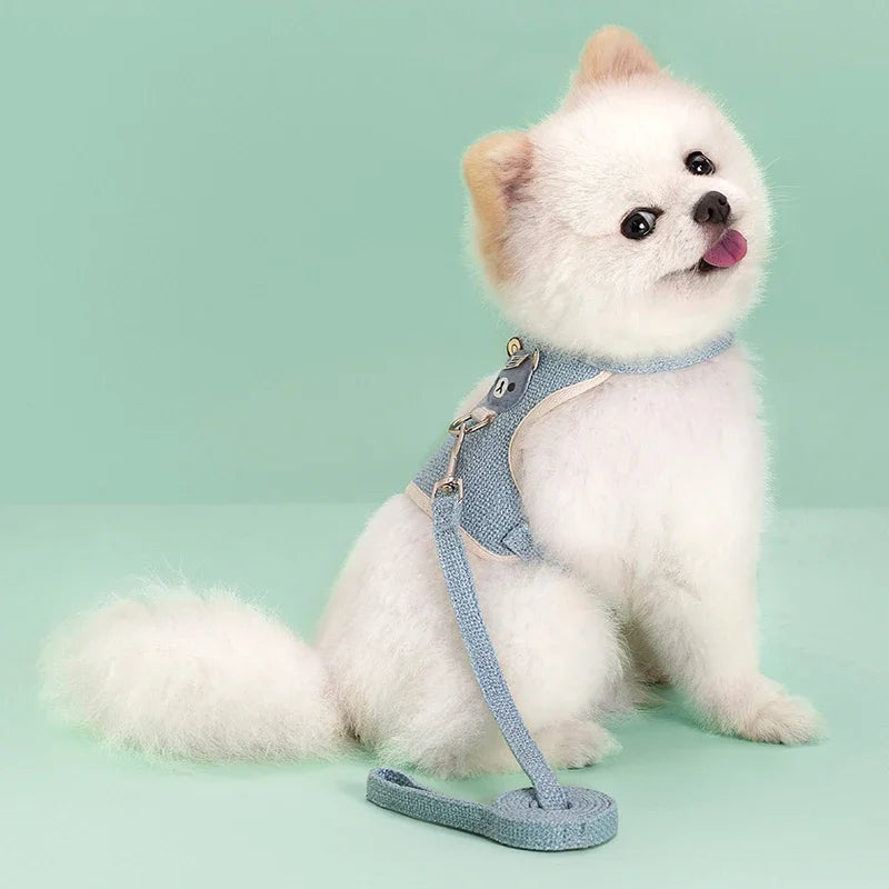 Adjustable Pet Harness & Leash Set – Comfort Vest for Small & Medium Dogs & Cats