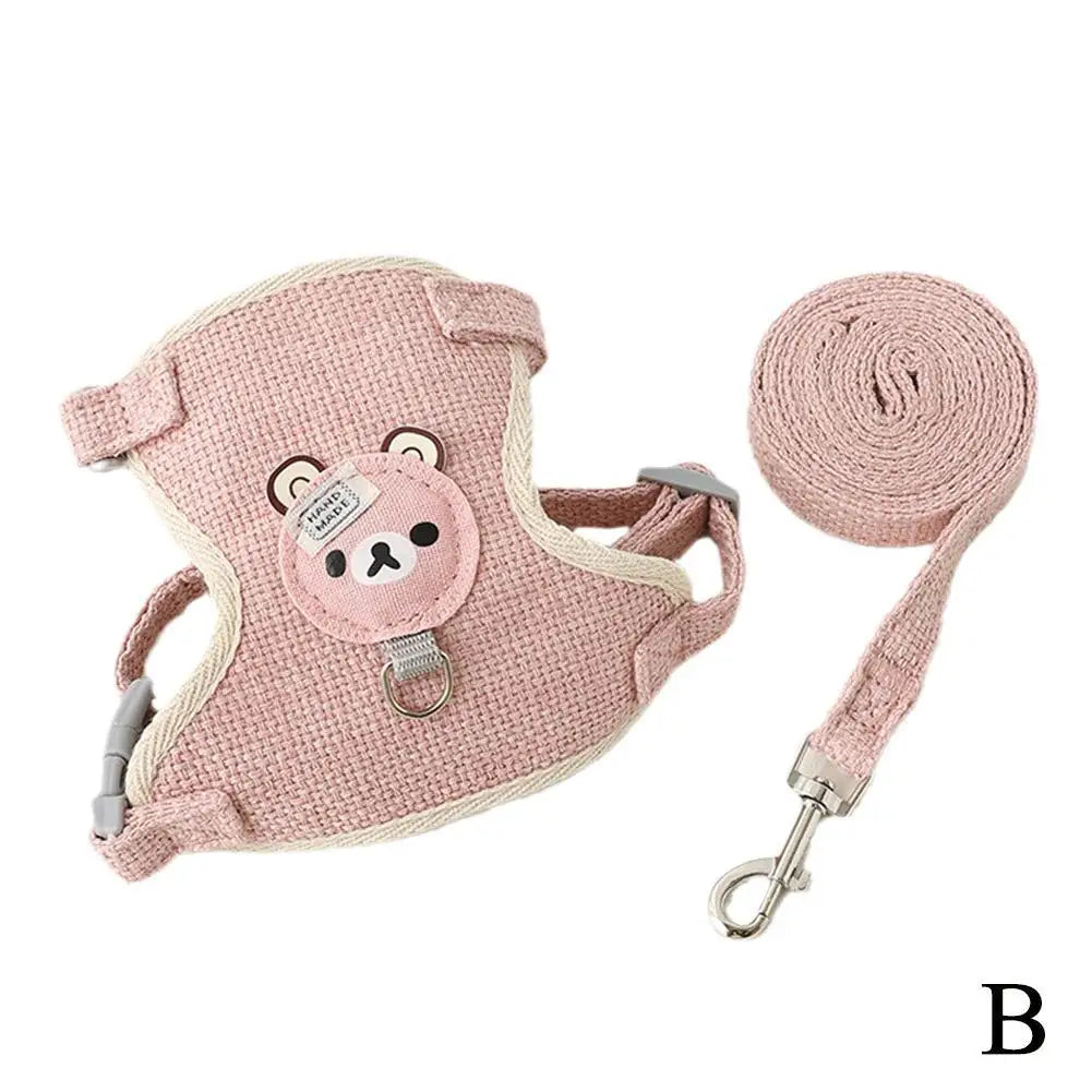 Breathable Pet Harness & Leash Set – Adjustable Vest for Small Dogs & Cats