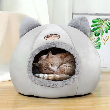 Cat Ear Pet Bed – Soft, Warm & Washable Bed for Small to Large Cats