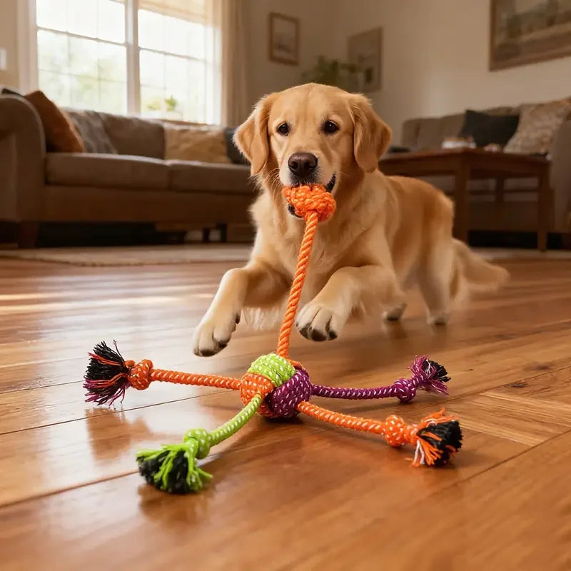 Durable Dog Rope Toy – Interactive Teeth Cleaning Chew Toy for Dogs & Puppies
