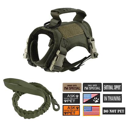Tactical Pet Harness & Leash – Adjustable Vest with Handle for Cats & Small Dogs