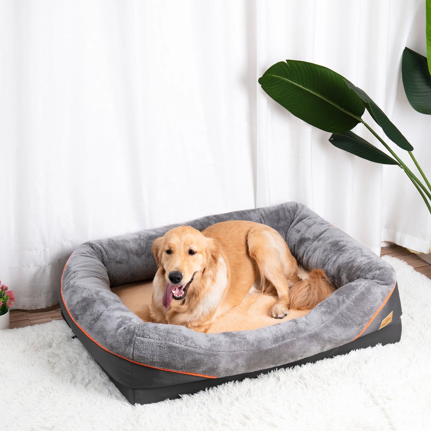 Weiches, wasserdichtes Hundebett mit waschbarem Bezug und warmer Fleece-Matratze