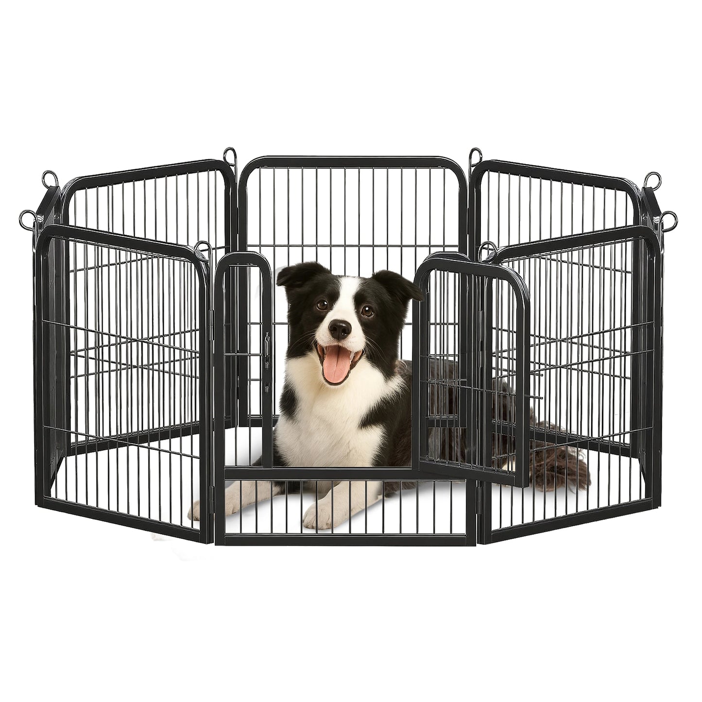 Foldable Metal Dog Playpen with Door – Indoor & Outdoor Puppy Fence