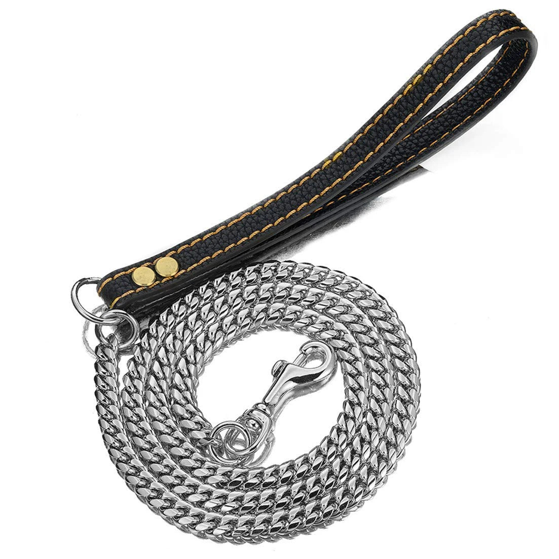 Gold Stainless Steel Cuban Link Dog Chain Collar – Heavy Duty Training & Walking Collar