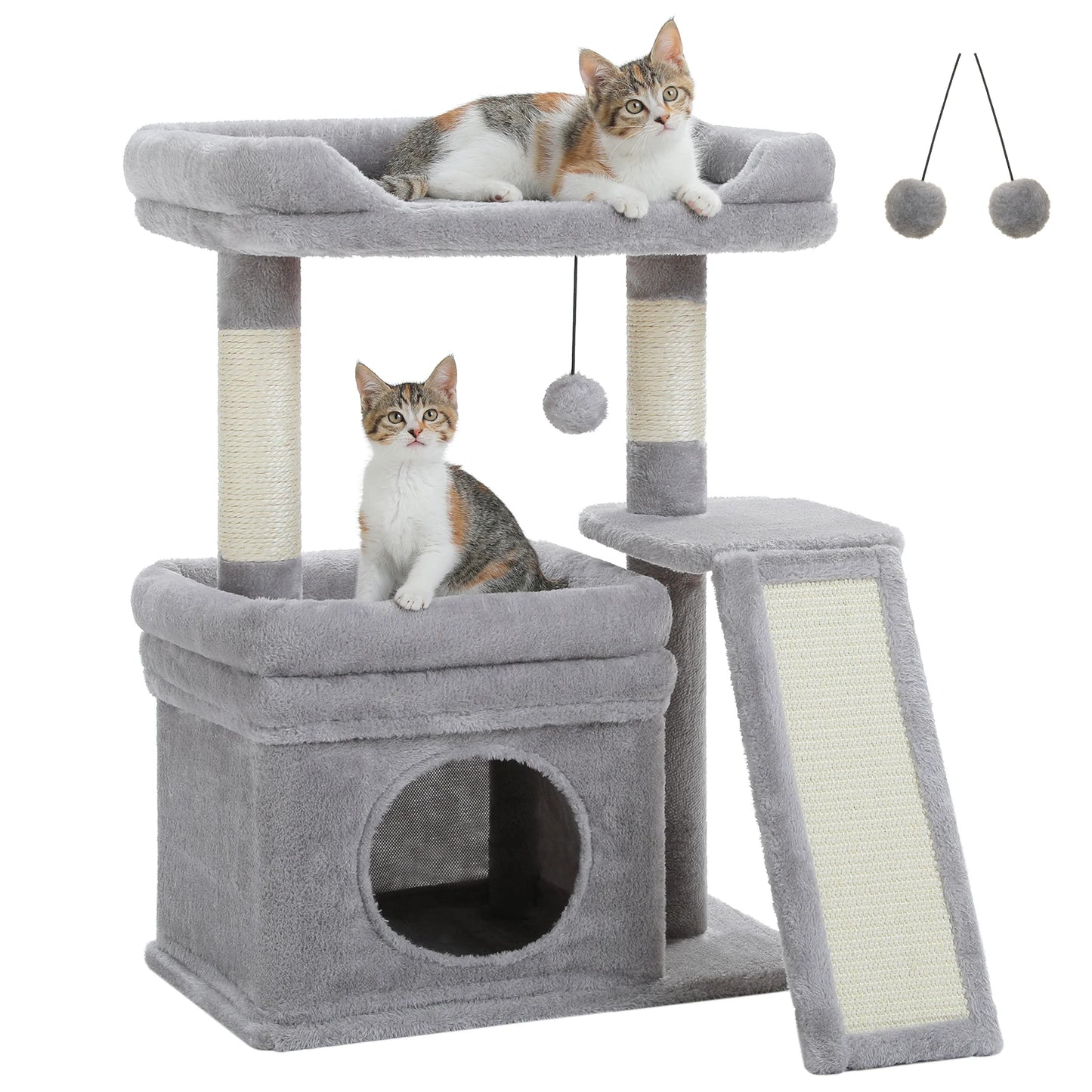 Small Cat Tree with Condo, Perch & Scratching Post