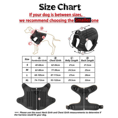 Tactical Dog Harness with Molle – For Medium & Large Dogs