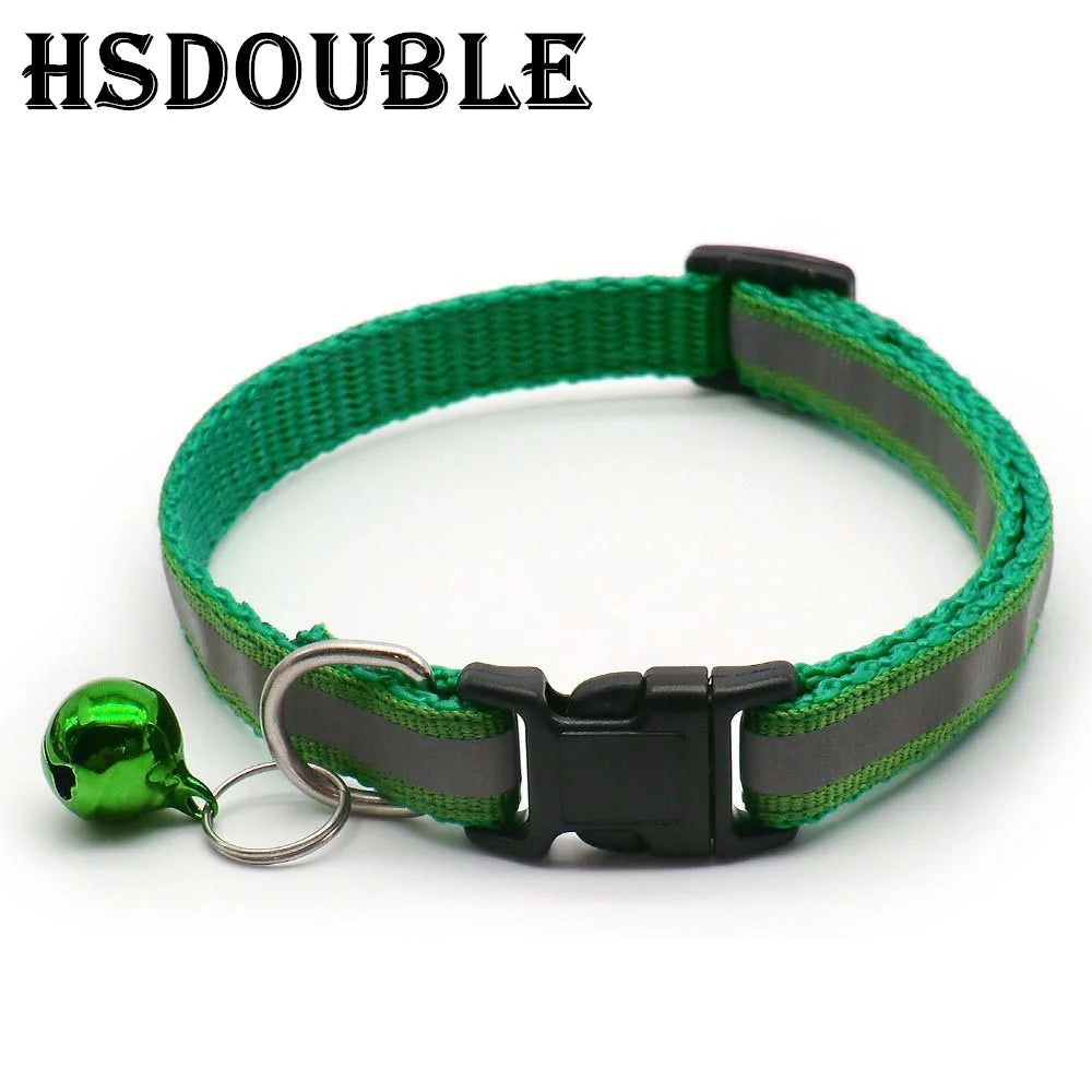 Reflective Pet Collar Set – Adjustable Collars with Bells for Cats & Small Dogs (2-Pack)