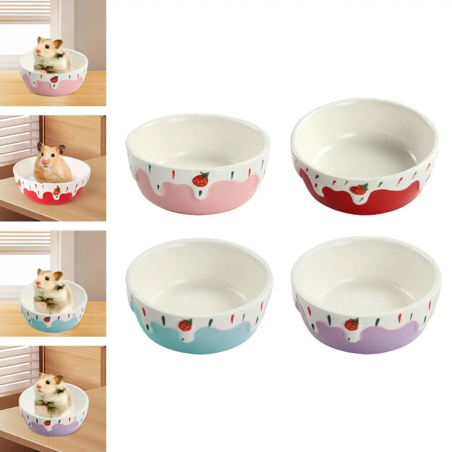 Ceramic Small Pet Food Bowl – Easy Clean Feeding Dish for Hamsters, Rabbits & Small Animals