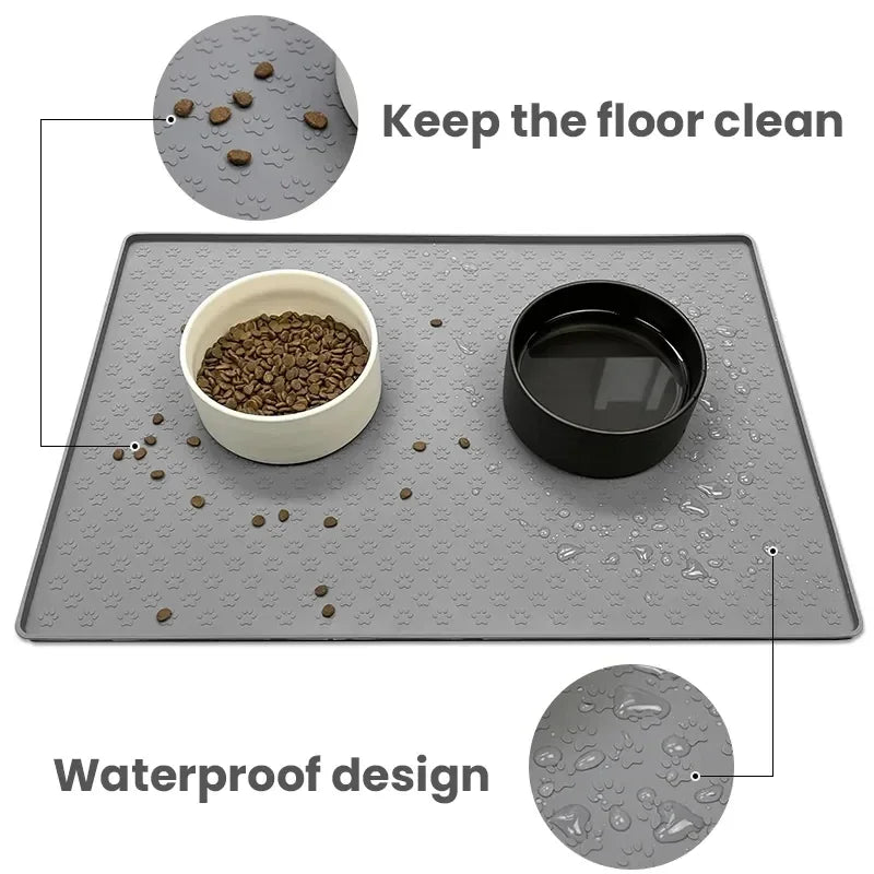 Pet Placemat – Silicone Waterproof Feeding Mat for Cats & Dogs Bowl Pad