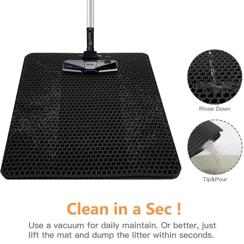 Non-Slip Double Layer Cat Litter Mat – Waterproof & Large