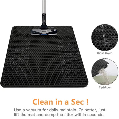 Non-Slip Double Layer Cat Litter Mat – Waterproof & Large
